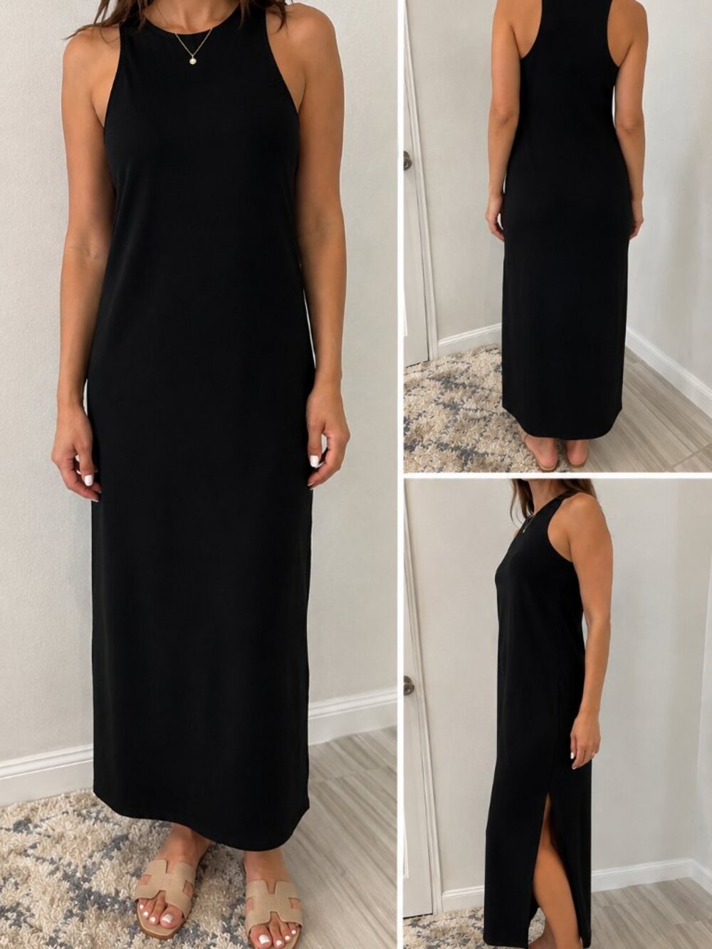 MNG Mango Black Sleeveless Maxi Dress with Pockets Size M / US 6
